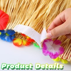 6 Pcs Luau Grass Raffia Table Skirt 9 Ft X 30 Inch Hawaiian Hibiscus Table Skirt