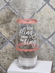 New Final Fling Before The Ring Bachlorette Party Stemless Wine Glass 9 Oz Vase