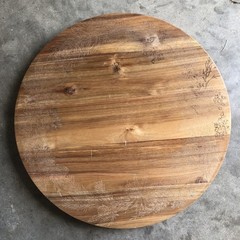 Bread and Butter 17 Inch Wooden Lazy Susan Carved Design Charcuterie Board