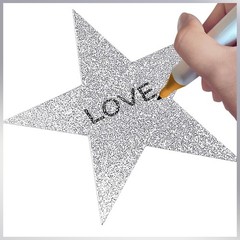 108 Pcs Glitter Silver Five Star Cutouts 6 Inch Cardboard Stars Cut-Outs Wall