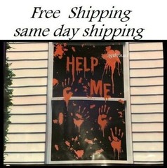Halloween Haunted House Scene Setter Help ME Bloody Hands photo prop backdrop