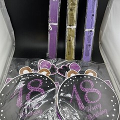 18th birthday party decorations Purple/gold and Black📦