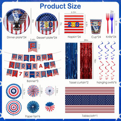 138Pcs 250Th Anniversary Party Decoration, USA 4Th of July Decoration Sets Inclu