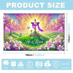 Happy Easter Banner Easter Outdoor Decoration Festival 71×43 Inch Photo Booth Ba