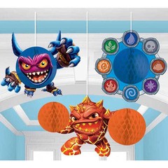 SKYLANDERS HONEYCOMB DECORATIONS (3) ~ Birthday Party Supplies Honeycomb Game