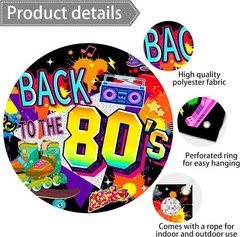 Fade-Resistant 80s Retro Background – 7×5 ft for Photography & Celebrations