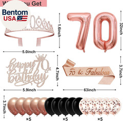 70Th Birthday Decorations for Women,32Pcs Back in 1956 Birthday Party Decoration