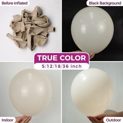 18″ White Sand Balloons 30 Pack, Thick Cream Latex for Party Decor