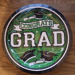 FREE 25 Green Congrats GRAD Congratulations Graduation Dinner Plates Any Year US
