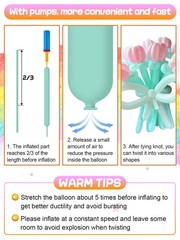 100 Pcs 260 Balloons Kit with Pump – Kids Premium Latex Twisting Long Balloon…