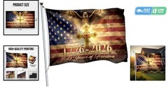 Double-Sided 250th Anniversary Eagle Flag – Classic 3×5 Ft Independence Decor