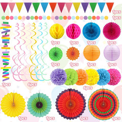 Fiesta Party Decorations – Multicolored Pom Poms for Mexican Decorations | Hassl