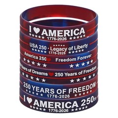 USA 250th Anniversary Bracelets American 4th of July Bracelets USA USA 250 6Pcs
