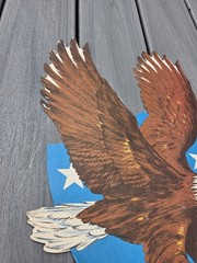 Vtg Beistle Patriotic Bald Eagle Die Cut Wall Decoration USA 17.5″ c1970s b27