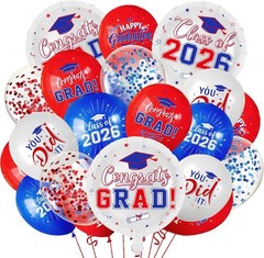 51Pcs Class of 2026 Graduation Foil Latex Balloons Congrats Grad Party Decor
