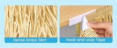 2 Pieces Grass Table Skirt Roll 36 Feet x 29.5 Inch Fringe Banner Natural