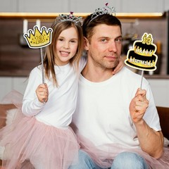 13th Birthday Photo Booth Props Black Gold Cheers to Thirteen Decor 23 PCS