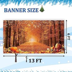 6 x 13 FT Happy Fall Thanksgiving Garage Door Banner Yard Sign Glitter Autumn