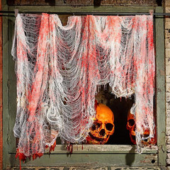 3pc Bloody Halloween Gauze Cloth 30″x72″ Creepy Table Wall Party Decor Set