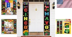 Cinco de Mayo Porch Signs Decoration Banner Front Door Yard Party Decor 2pcs