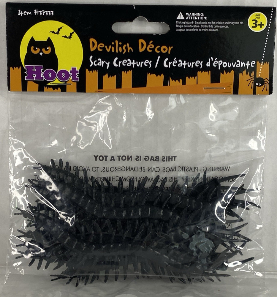 Fake Bugs Halloween Decoration Fake Bugs Plastic Black Centipedes 12 pcs