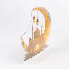 Ramadan Festival 2D Acrylic Moon Ornament Eid Al-fitr Mubarak Decoration JQ