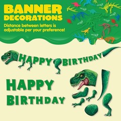 Dino Birthday Party Set 145pc 24 Guests Cups Napkins T-Rex Banner Plates Cutlery
