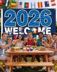 2026 World Cup Banner Flag 3″×5″Ft,Double-Sided 3-Ply Large Fabric Football Flag