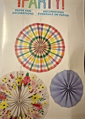 Set of 3 Hanging Paper Fans Summer Pastel Floral Plaid Party Decorations