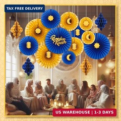 Epakh 29 Pcs Eid al Adha Decorations for Home Eid al Adha Hanging Paper Lantern