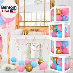 Gender Reveal Baby Balloon Boxes Decorations, Pink Blue Balloon Arch Garland Kit