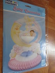 1995 Baby Shower 11″ Centerpiece Decoration Honeycomb Paper Fantasies NOS