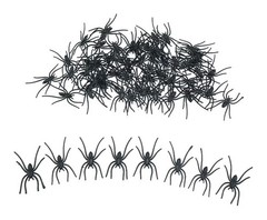 200 PCS Plastic Spiders Realistic Spiders Halloween Prank Props Decorations