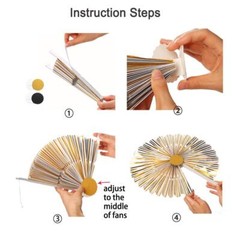 Paper Fans 8pcs Party Decorations Bridal Shower Birthday Black Gold Rose Gold