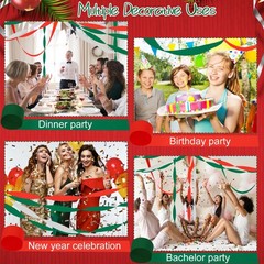 36 Rolls Red White Green Crepe Paper Streamers Party Decor 1.8 Inch x 98 Ft