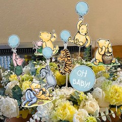 16Pcs Classic Winnie Centerpieces for Baby Shower Decorations Boys Oh Baby Ta…