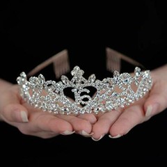 Sweet 16 Tiara 16th Birthday Party Accessories Supplies, Crown Silver (16 Heart)