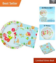 32-Count Buddy the Elf Party Plates and Napkins – Perfect for Holiday Gatherings