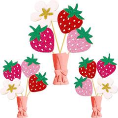 Strawberry Centerpiece Sticks Glitter Strawberry Party Decorations 12Pcs Centerp