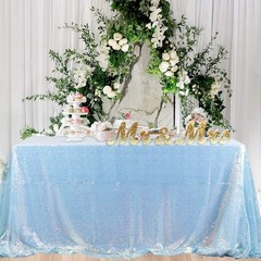 ShiDianYi Aqua Sequin Tablecloth 60×102 Inch Iridescent Rectangle Glitter