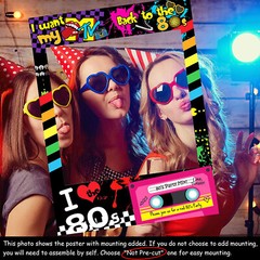 I love 80s Photo Booth Frame Photobooth Props Retro Music Dance Party Selfie