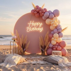 Happy Birthday Neon Sign for Backdrop, LED Happy Birthday Light up Sign, USB