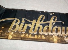 Large 9.8 x 1.6 ft Happy 12th Birthday Banner Indoor or Outdoor Sign