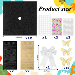 56 Pcs Graduation Grad Cap Decorations Kit DIY Glitter Card Stock Construction P