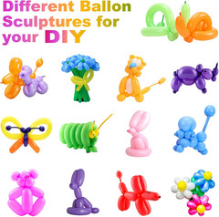 100 Pcs 260Q Balloons Kit with Pump – Kids Premium Latex Twisting Long Balloons