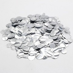 3.52 oz Silver Metallic Shiny Round Confetti Table Sequin Party Decoration