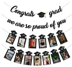 Graduation 2025 Party Decorations – Congrats & Photo Banner (Pre-Strung)