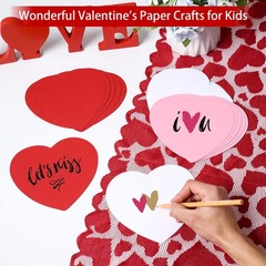 72 PCS 6 Inch Large Heart Cutouts, Assorted Color Shapes, Double Sided Paper