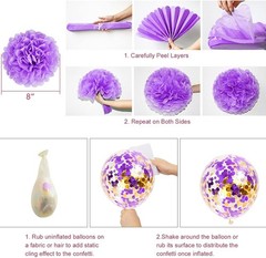 Purple Birthday Decorations for Women Girls Butterfly Hanging Garland Happy B…