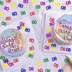 Number 80 Confetti Birthday Anniversary Event Party Decor 1.5 oz Multi